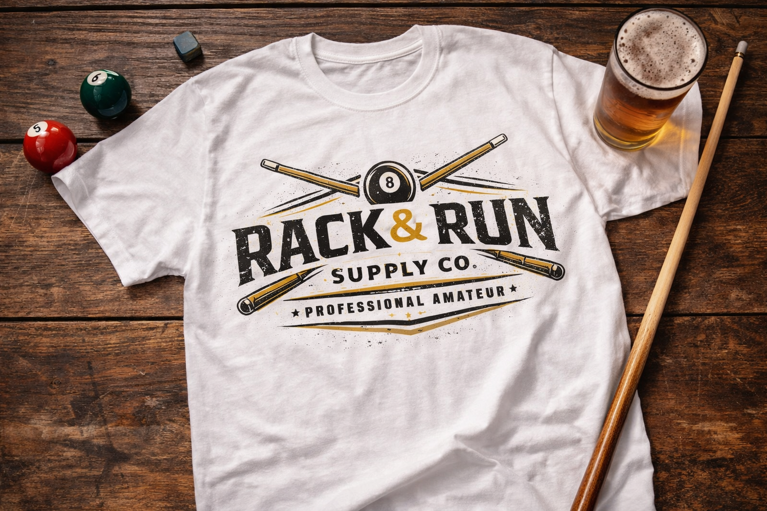 Rack & Run Supply Co. Billiards Hoodies, T-Shirts & Gifts | Pool Player Apparel & Gear