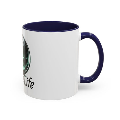 League Life 8-Ball Skull Accent Coffee Mug – Billiards Player Gift