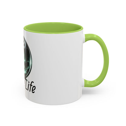 League Life 8-Ball Skull Accent Coffee Mug – Billiards Player Gift