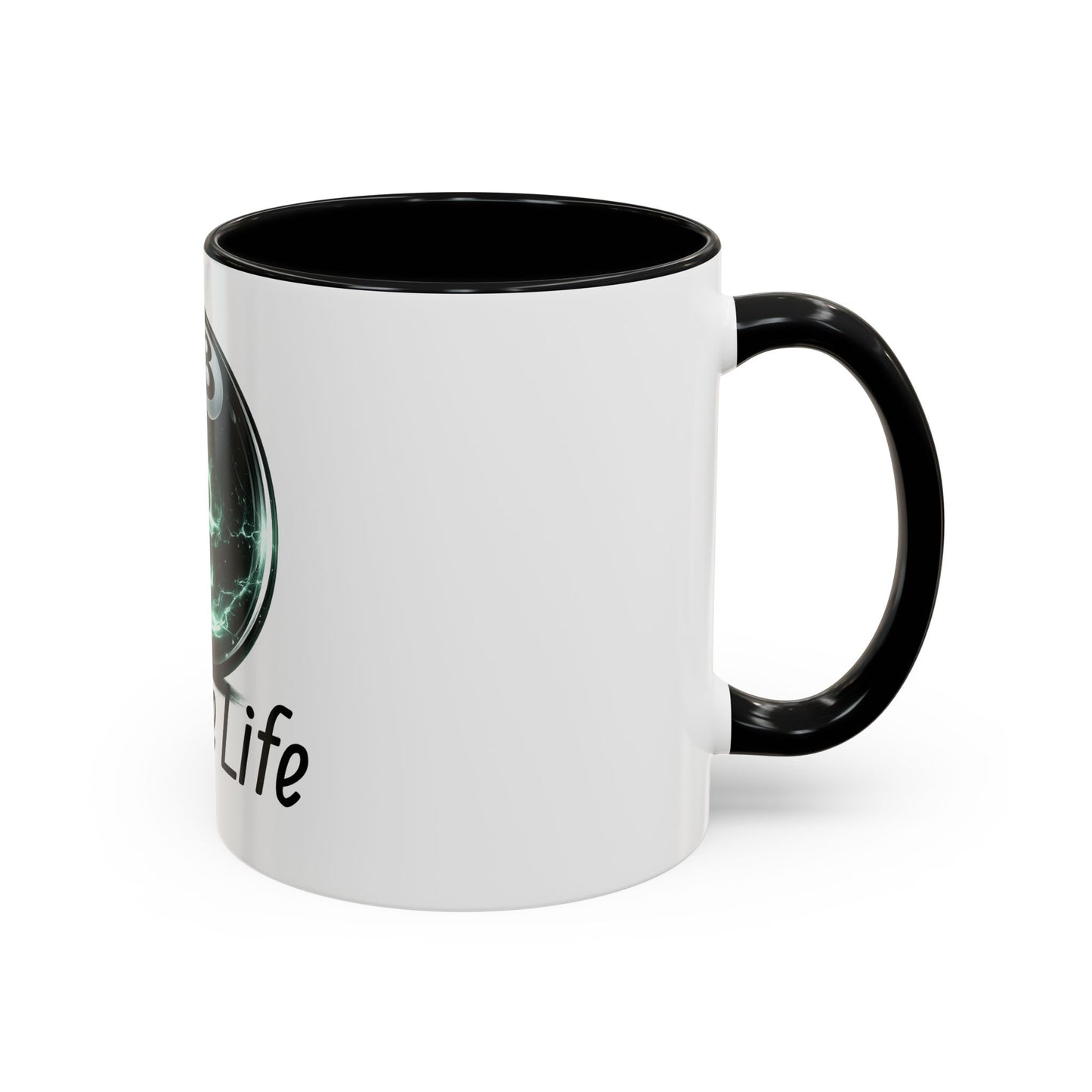 League Life 8-Ball Skull Accent Coffee Mug – Billiards Player Gift