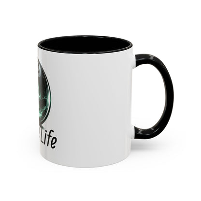 League Life 8-Ball Skull Accent Coffee Mug – Billiards Player Gift