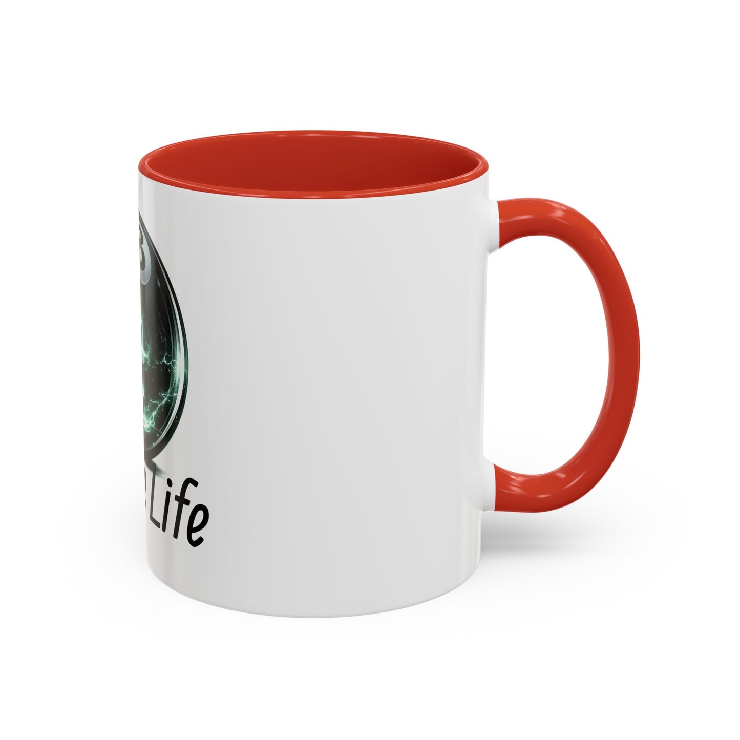 League Life 8-Ball Skull Accent Coffee Mug – Billiards Player Gift