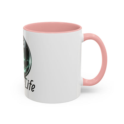 League Life 8-Ball Skull Accent Coffee Mug – Billiards Player Gift