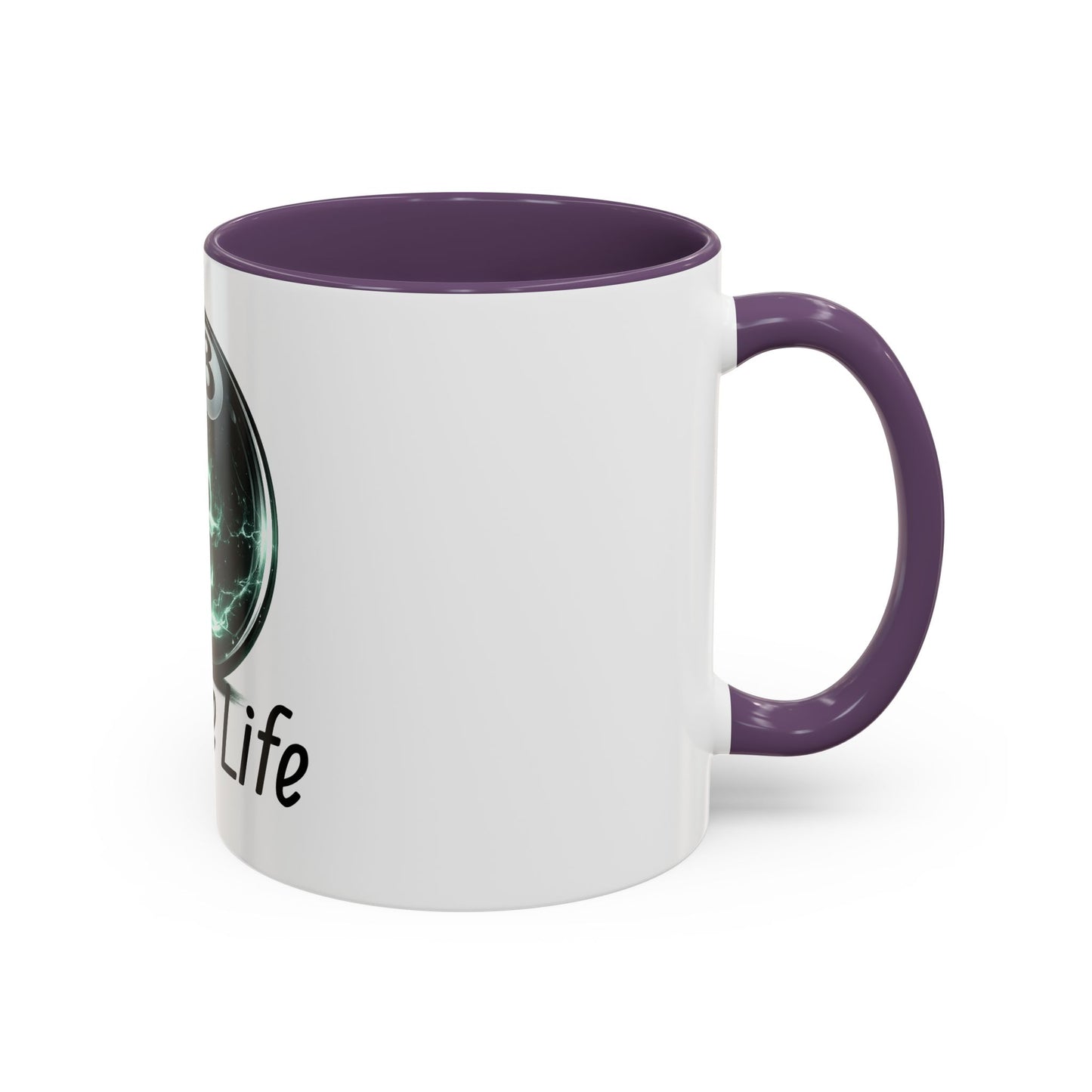 League Life 8-Ball Skull Accent Coffee Mug – Billiards Player Gift