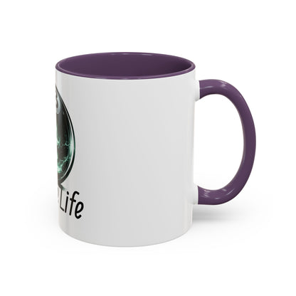 League Life 8-Ball Skull Accent Coffee Mug – Billiards Player Gift