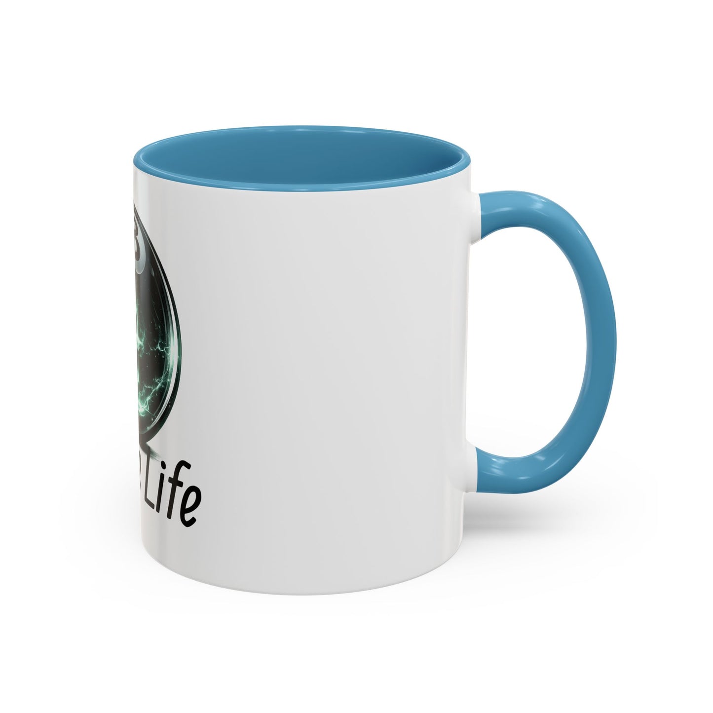 League Life 8-Ball Skull Accent Coffee Mug – Billiards Player Gift