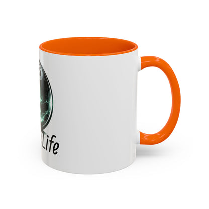 League Life 8-Ball Skull Accent Coffee Mug – Billiards Player Gift